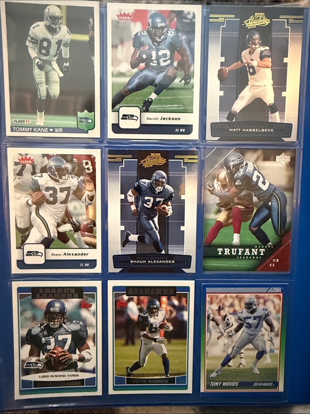 Seattle Seahawks Trading Card Album - Blue Sleeve Display